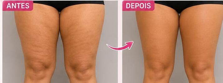 Antes e depois de cliente da Glamour Estética Feminina