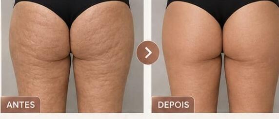 Antes e depois de cliente da Glamour Estética Feminina