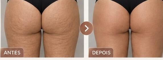 Antes e depois de cliente da Glamour Estética Feminina