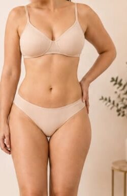 Antes e depois de cliente da Glamour Estética Feminina