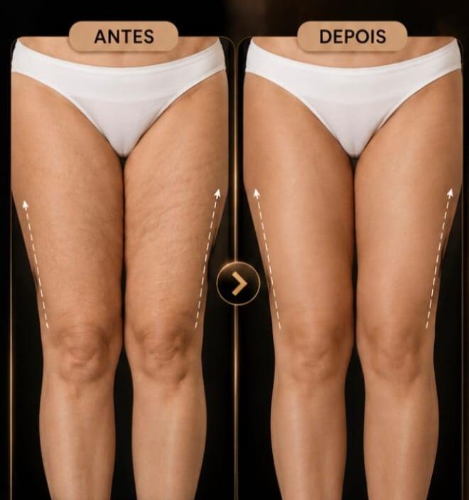 Antes e depois de cliente da Glamour Estética Feminina